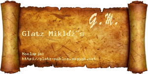 Glatz Miklós névjegykártya